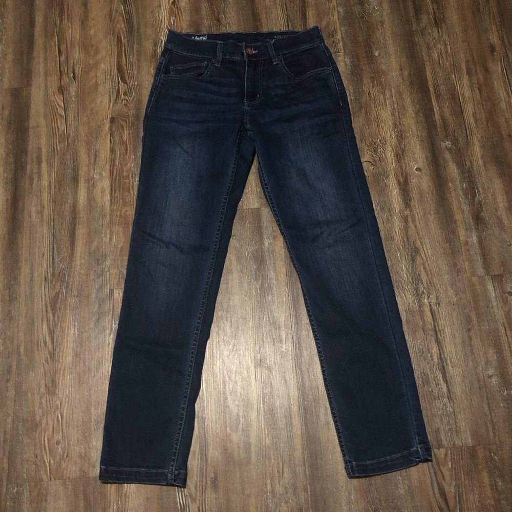 Mugsy Kinzies Jeans Men's 28 Stretchy Dark Wash Slim Straight Mid Rise Denim